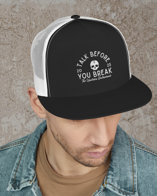 Talk Before You Break Flat Bill Hat