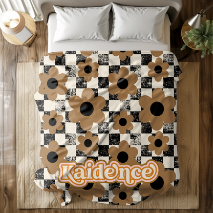 Groovy Check Personalized Throw Blanket