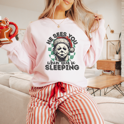 He Sees You When You’re Sleeping Crewneck