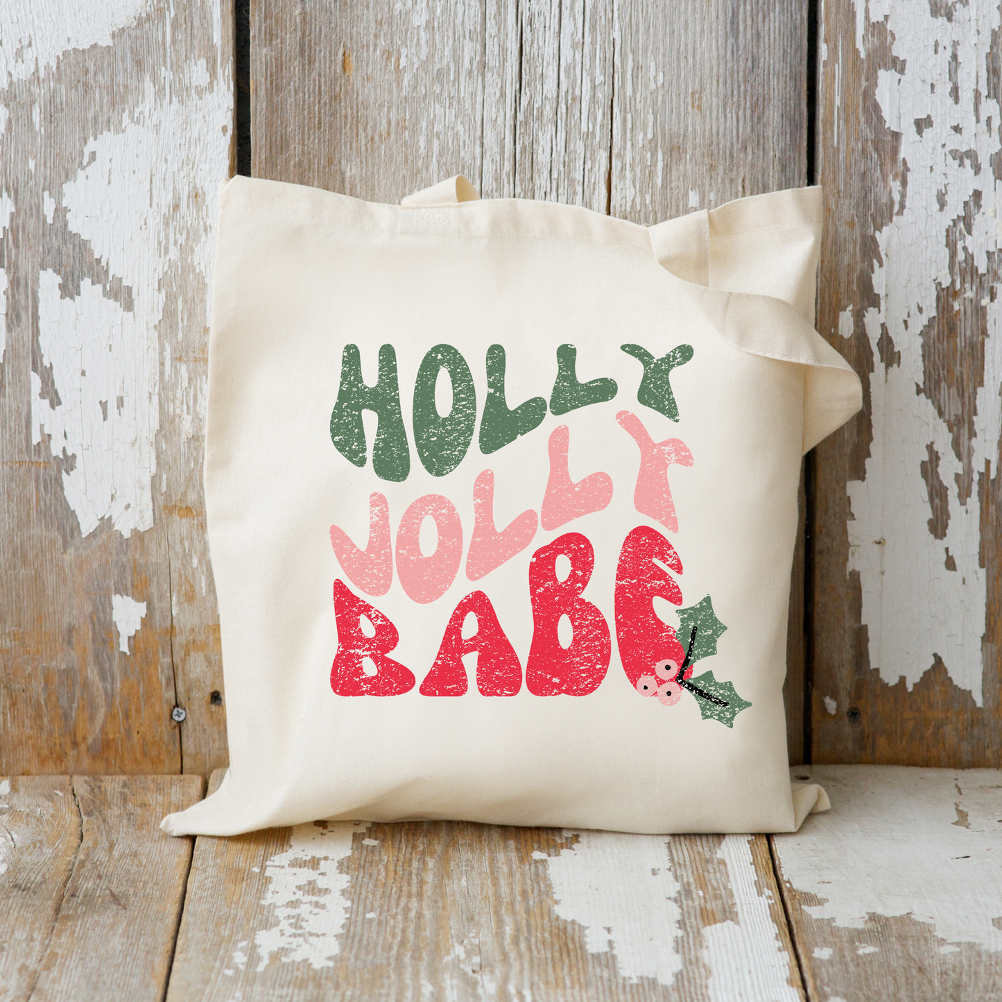 Holly Jolly Canvas Tote