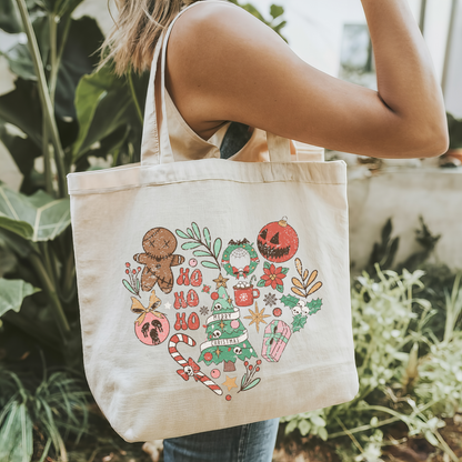 Spooky Christmas Heart Tote