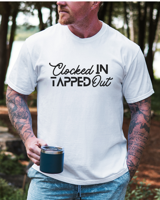 Clocked In Tapped Out Comfort Colors Tee