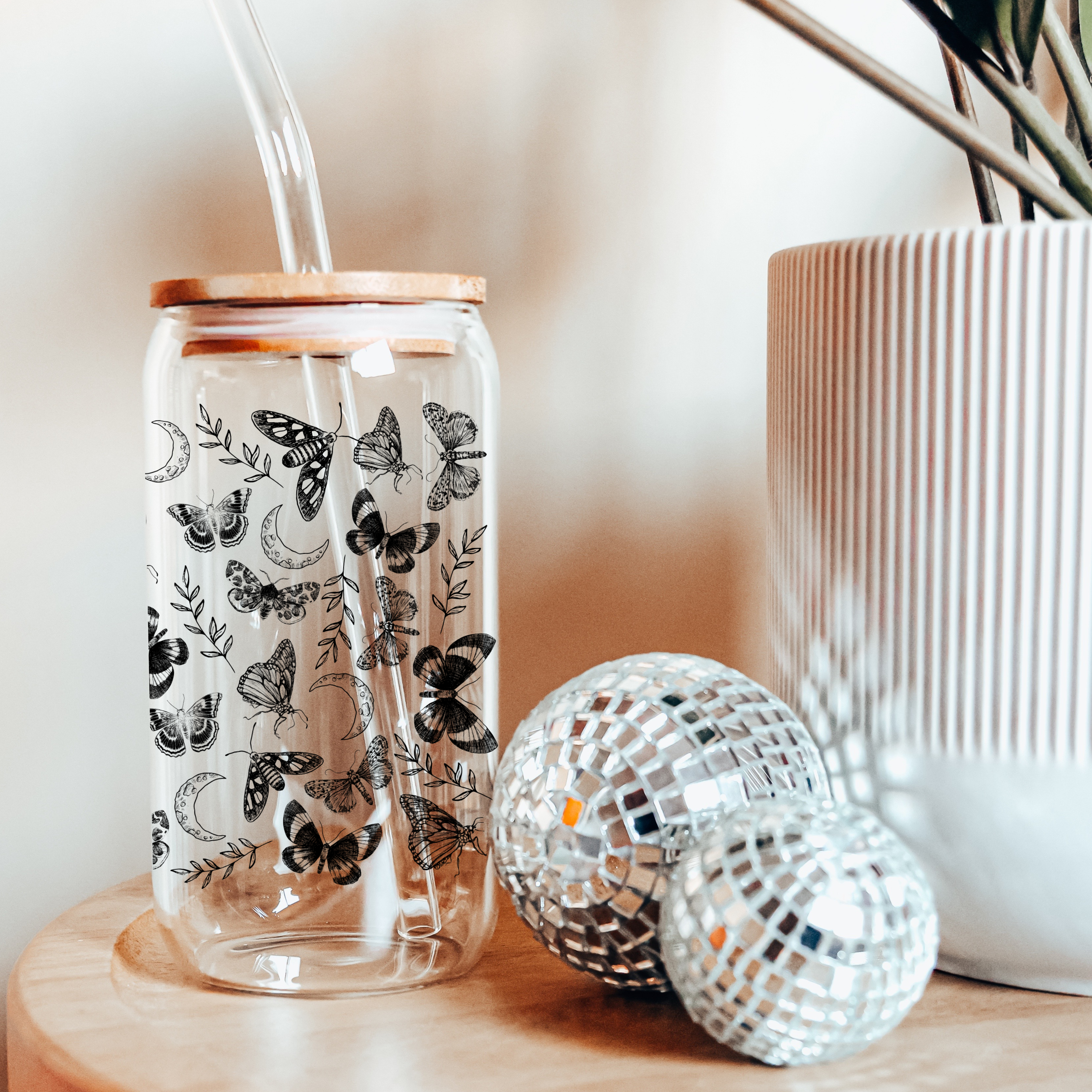 Celestial Garden 16 oz Glass Cup