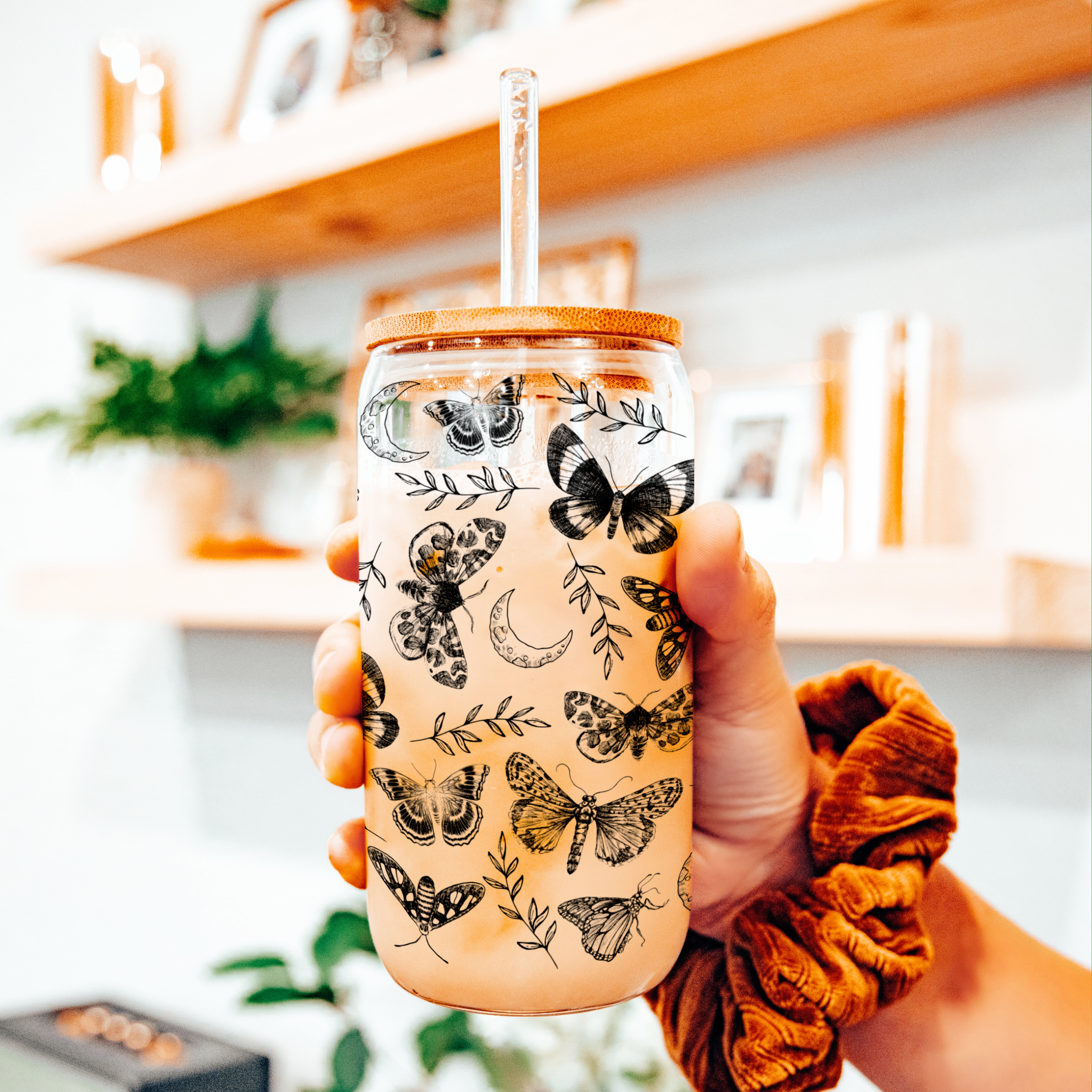 Celestial Garden 16 oz Glass Cup