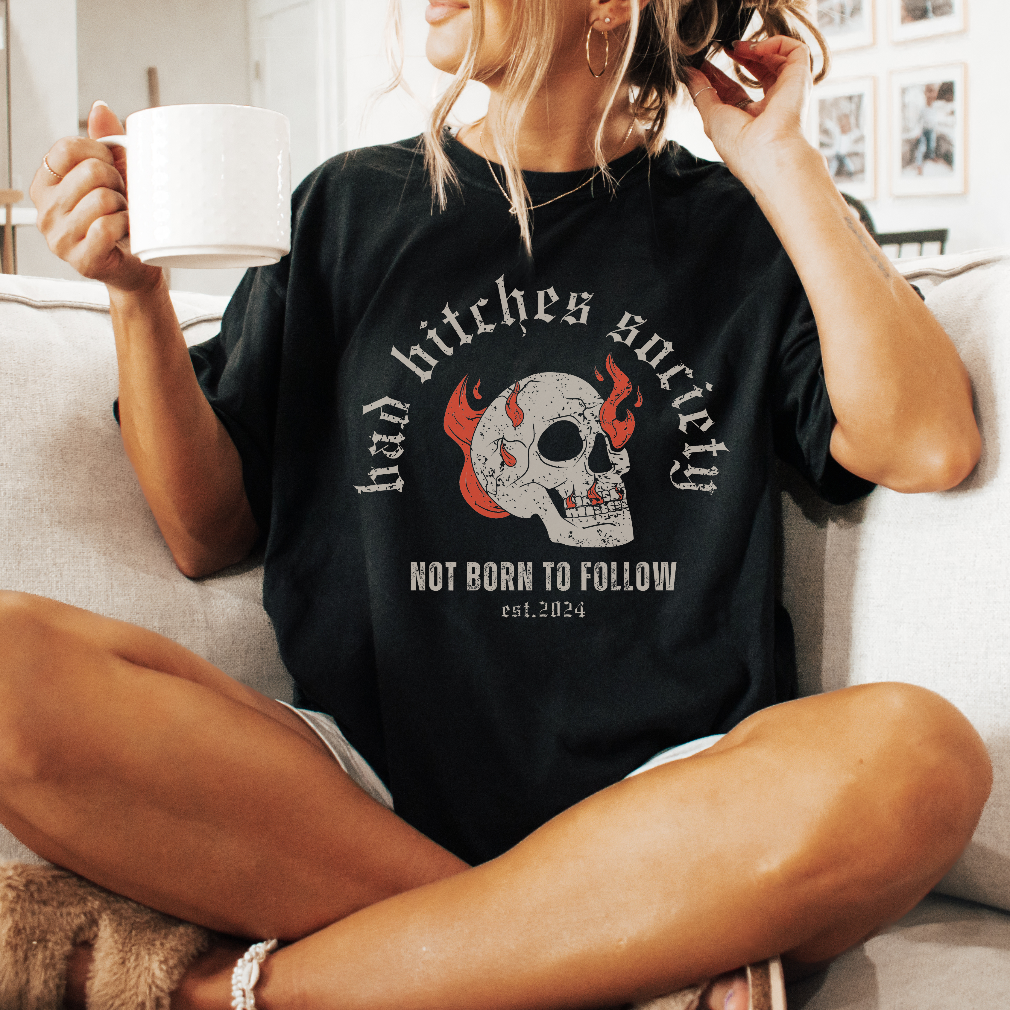 Bad Bitches Society Distressed Graphic Tee