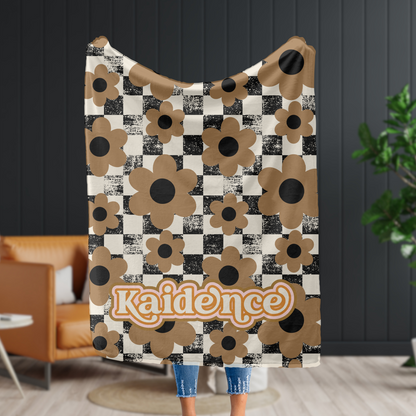 Groovy Check Personalized Throw Blanket