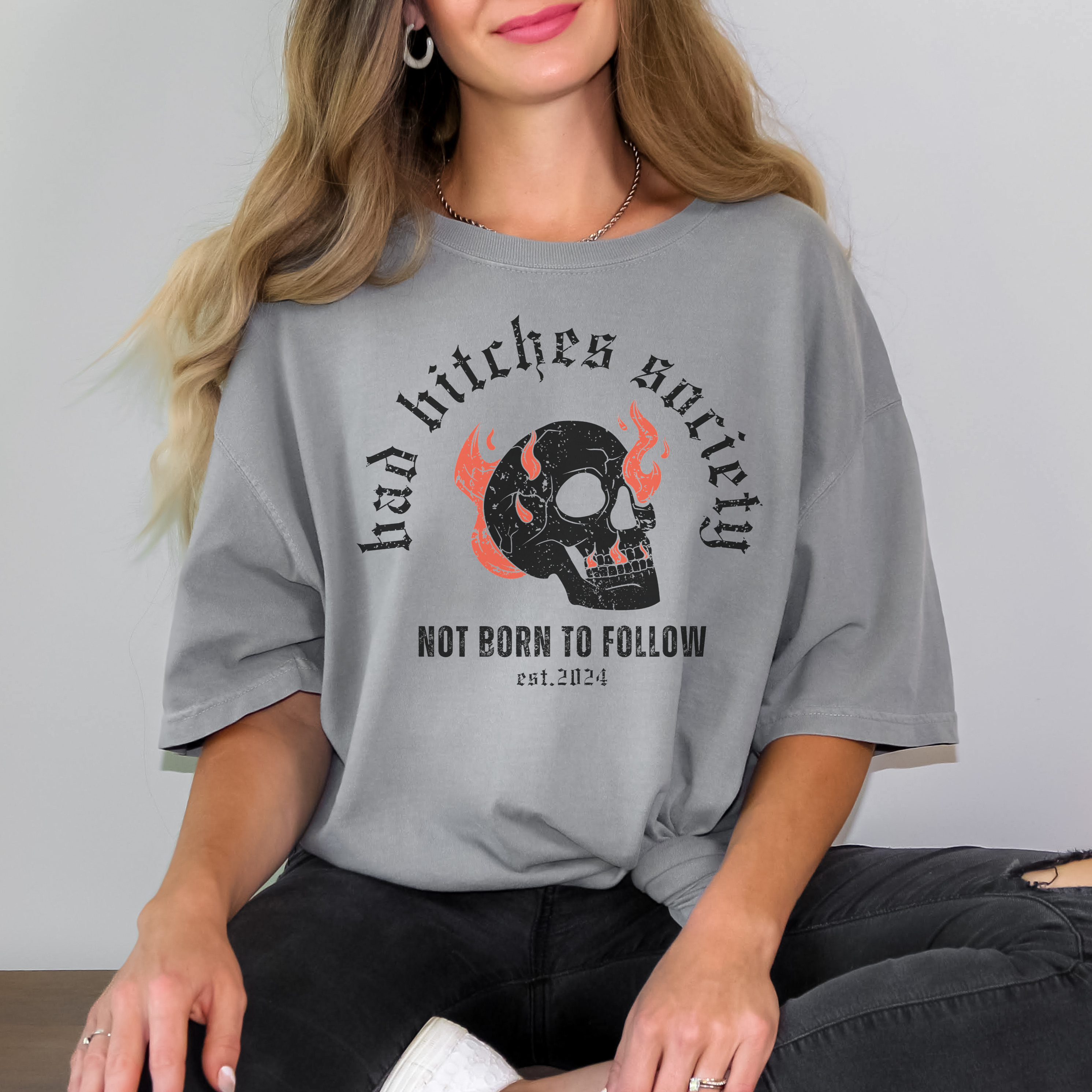 Bad Bitches Society Distressed Graphic Tee
