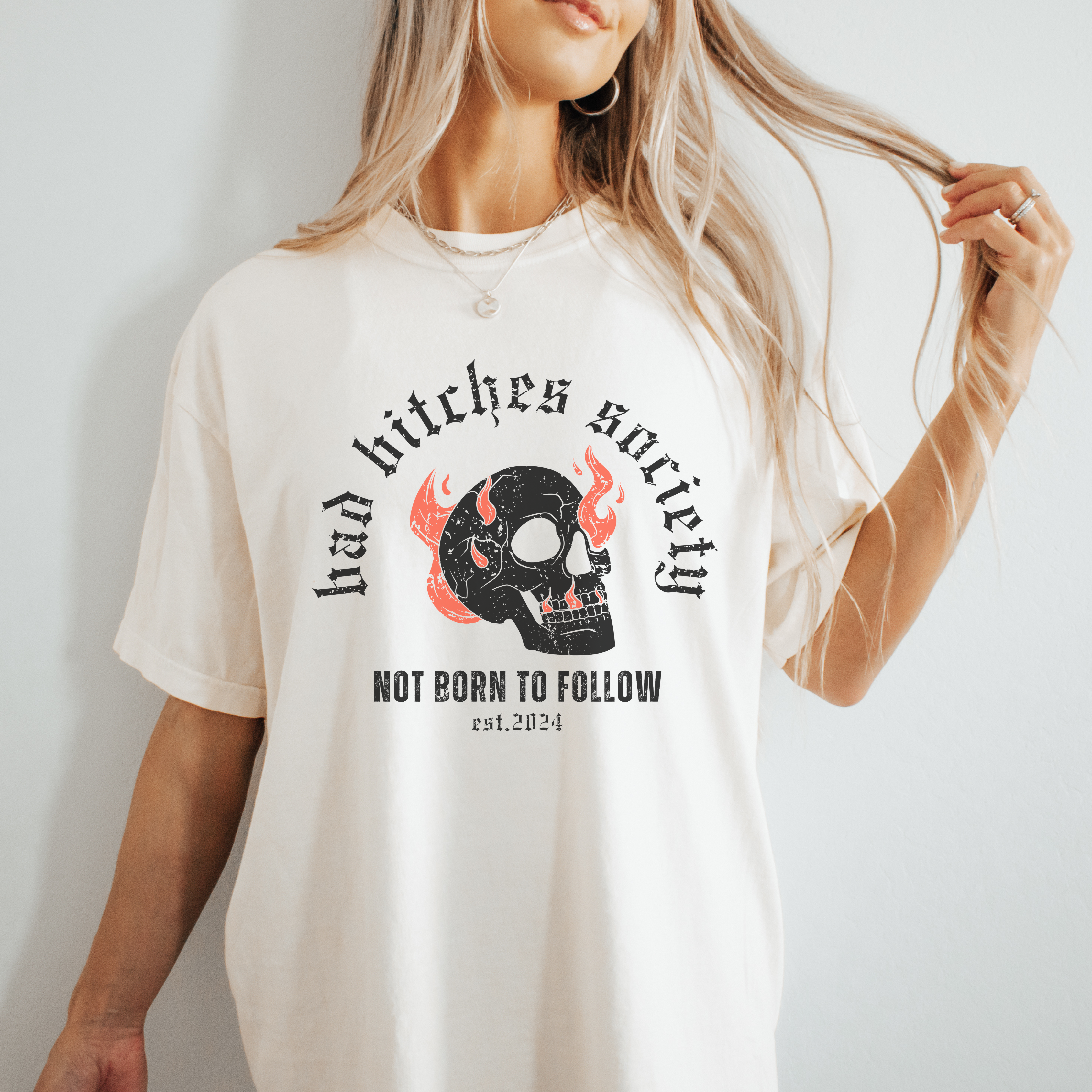 Bad Bitches Society Distressed Graphic Tee