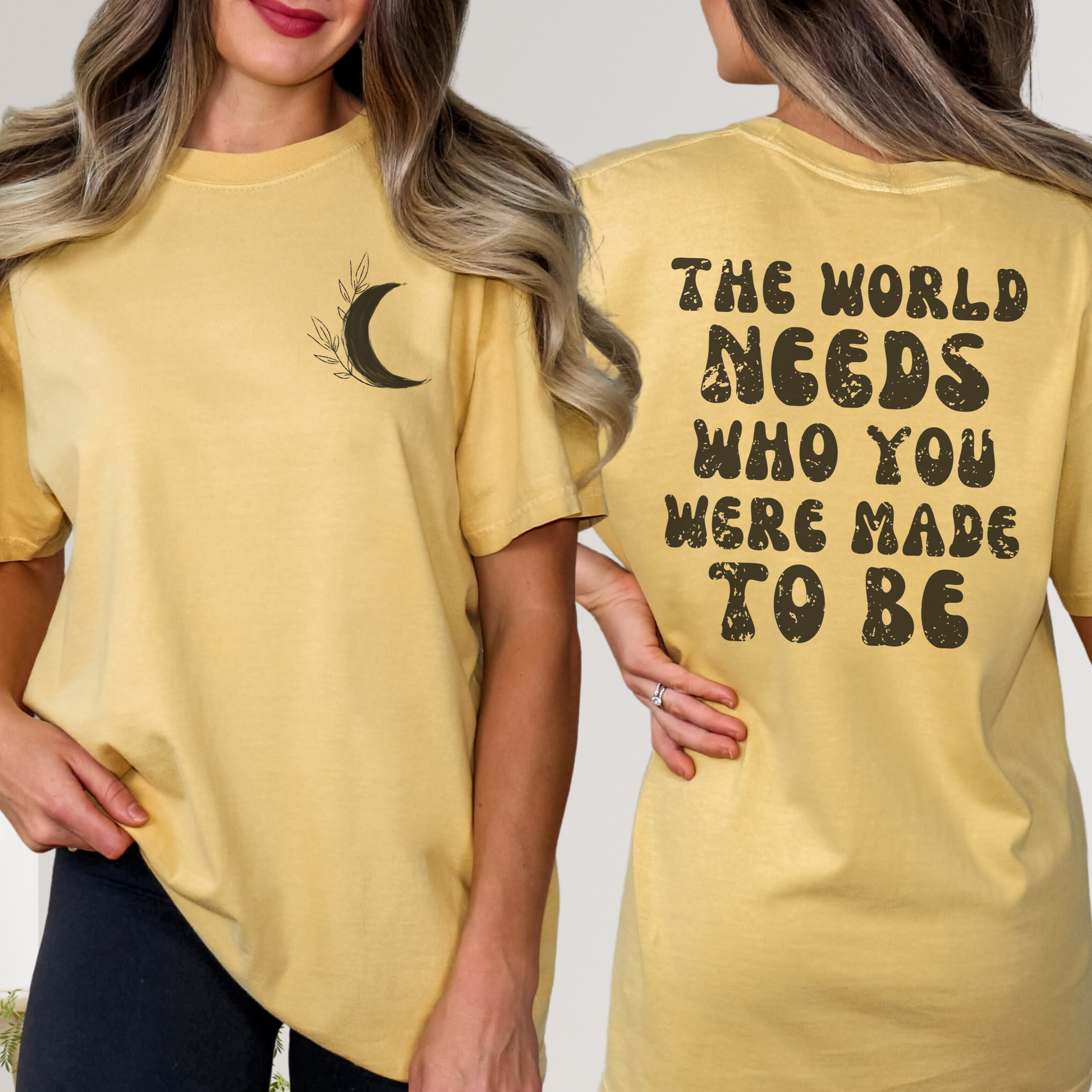 Empowering Quote Comfort Colors Tee In Mustard