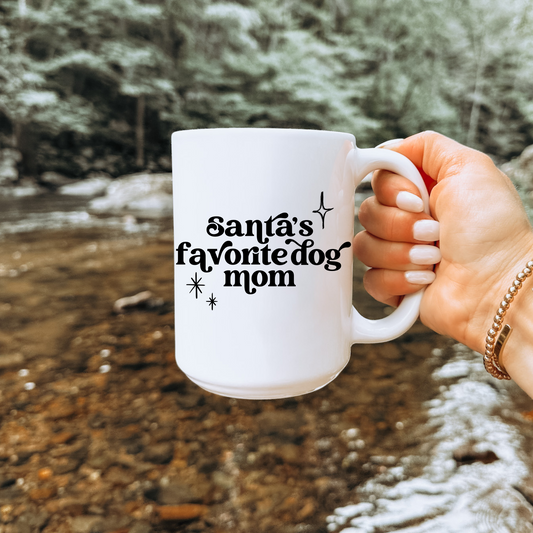 Santa's Favorite Dog Mom Ceramic Mug